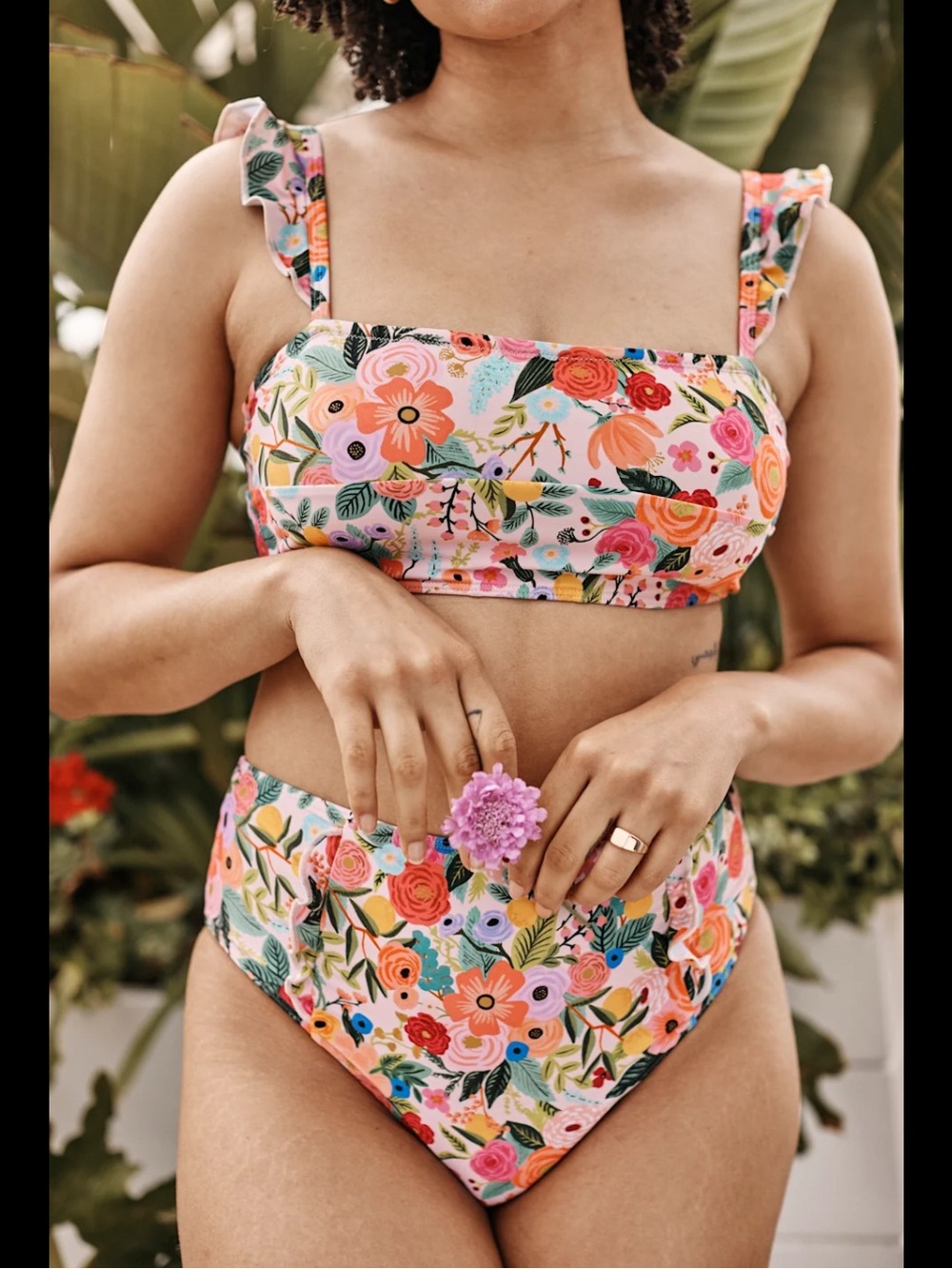 Rifle Paper x Summersalt bikini top